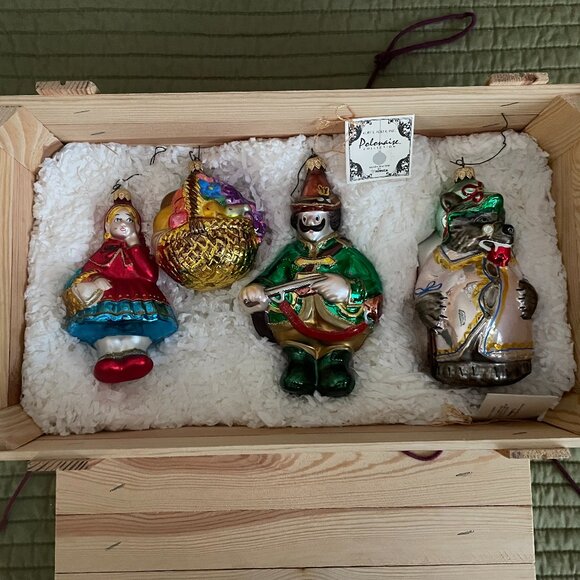 Polonaise Kurt S. Adler Little Red Riding Hood Christmas Ornament set Wo… - Picture 1 of 10